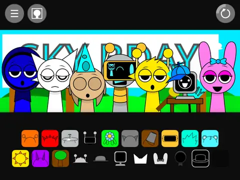Sprunki Sky Birthday Game Logo