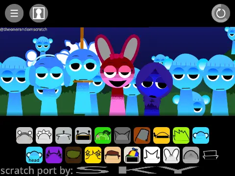 Sprunki Sky Retake Game Cover - Cloud and Sky Themed Sprunki Characters