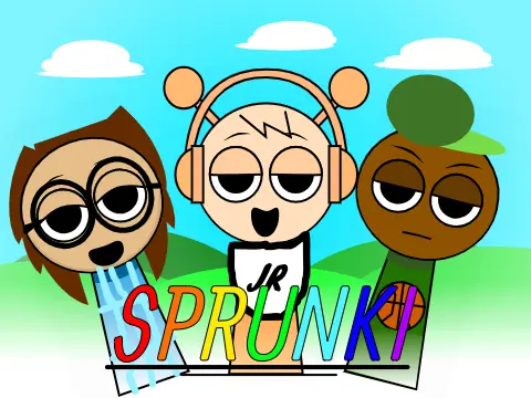 Sprunki SML Mod game logo featuring SML characters in music creation interface