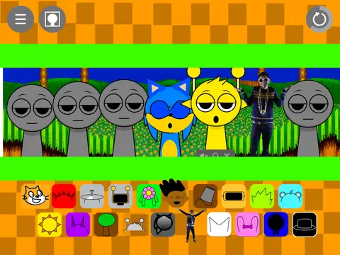 Sprunki and Sonic characters in crossover mod gameplay
