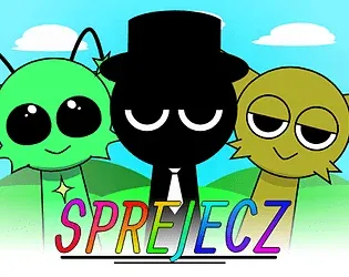 Sprunki Sprejecz Game Logo - Colorful Characters