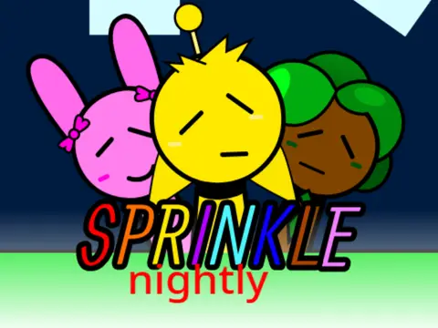 Official Sprunki Sprinkle Nightly game logo featuring sprinkle characters at night