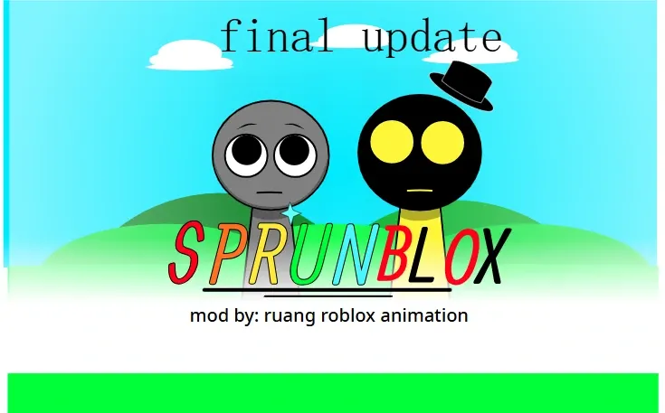 Sprunki Sprunblox Game Logo - Colorful building blocks with Sprunki characters