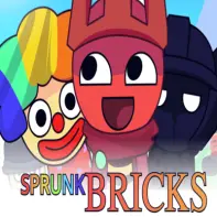 Sprunki Sprunkbricks Official Game Logo - Colorful Sprunki characters with brick elements