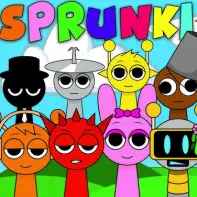 Sprunki Spruzmi Game Logo - Featuring the new Spruzmi character design