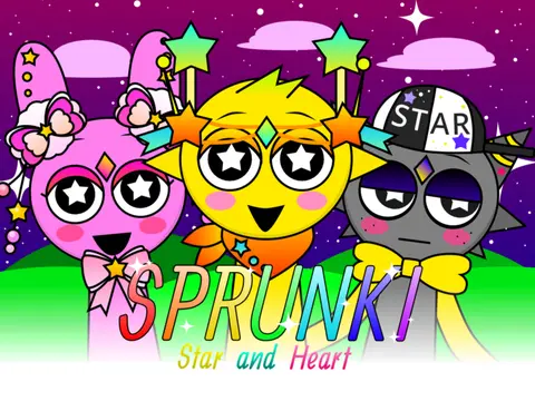 Sprunki Star and Heart Logo Cover