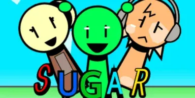 Sprunki Sugar Game Logo featuring colorful candy-themed characters