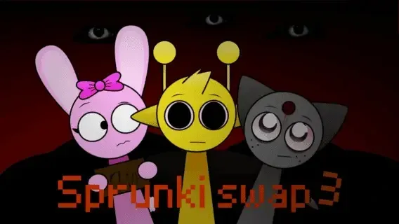 Sprunki Swap 3 Game Logo - Colorful Character Swapping Adventure