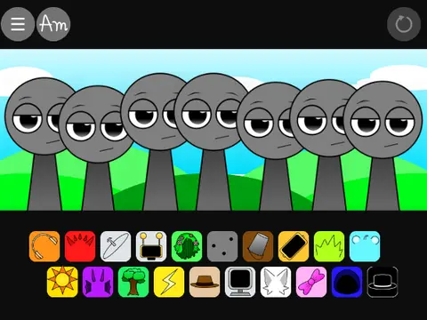 Sprunki Swap Showcase Phase 1 Main Game Screen Sprunki Swap Showcase Phase 1 Game Cover - Colorful character swapping interface