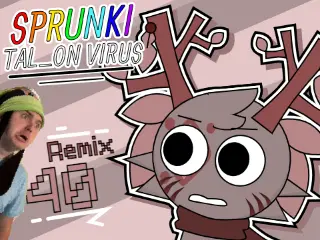 Sprunki Talon Virus horror game logo featuring infected Sprunki character design