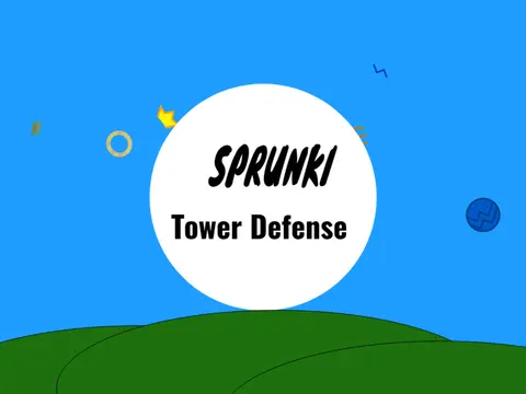 Sprunki tower defense game showing defensive structures and enemy waves