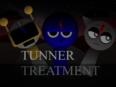 Sprunki Tunner Treatment Game V2 Logo featuring colorful sprunki characters