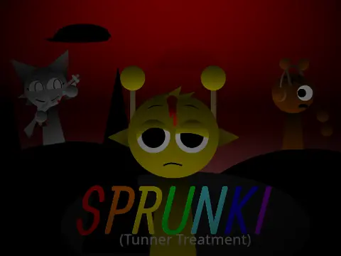 Official Sprunki Tunner Treatment game logo featuring animated characters