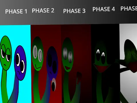 Collection of Sprunki character sprites and game assets