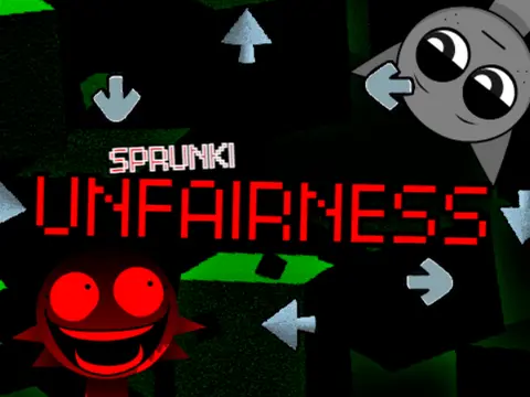 Sprunki Unfairness game cover showing customizable character interface