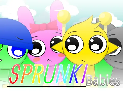 Logo for Sprunki Update v.13 Version 2.0 Remix v2 featuring SUS Babies characters
