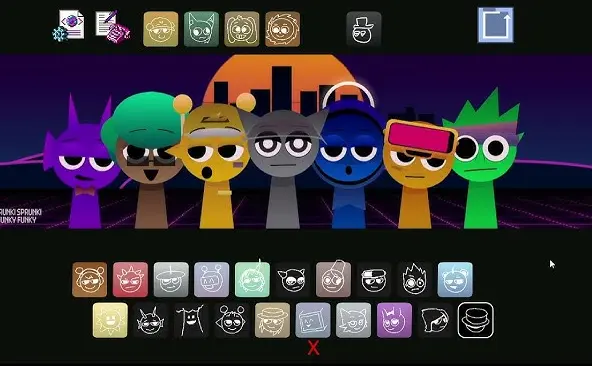 Gameplay of Sprunki Vaporwave V2 Sprunki Vaporwave V2 Gameplay Screenshot