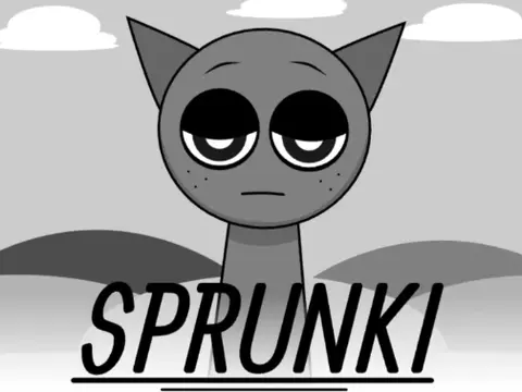 Official Sprunki Vector Gray character logo featuring gray color scheme and vector design