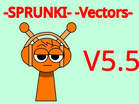 Clean vector style logo for the Sprunki Vectors V music creation game