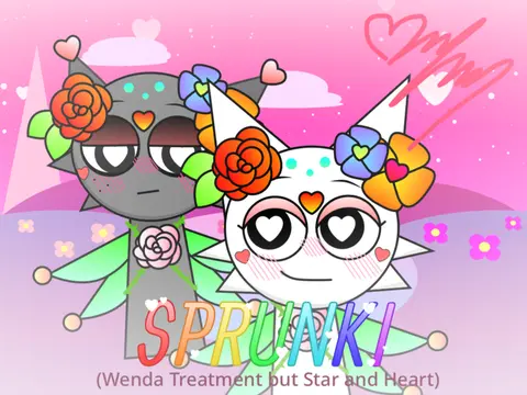 Official logo for Sprunki Wenda Treatment but Star and Heart game