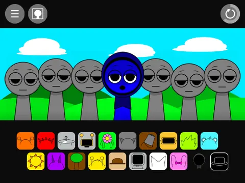 Logo for the fan-made Sprunki game featuring newly animated characters