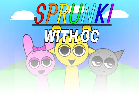 Official logo for Sprunki with OC Beainrot game featuring custom characters