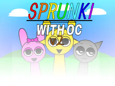 Official Sprunki with OC game logo featuring custom character creation