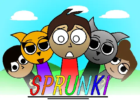 Sprunki With OCs game logo featuring customizable characters