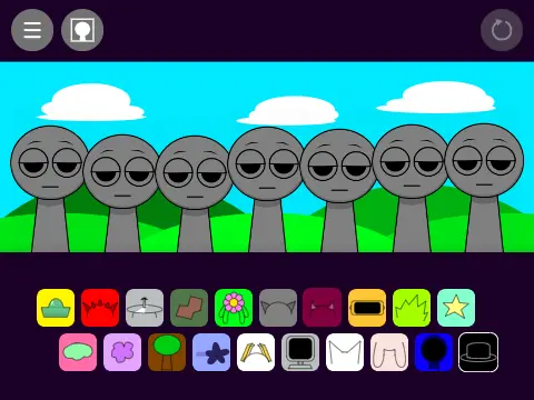 Sprunki With OCs WIP game logo featuring customizable character elements