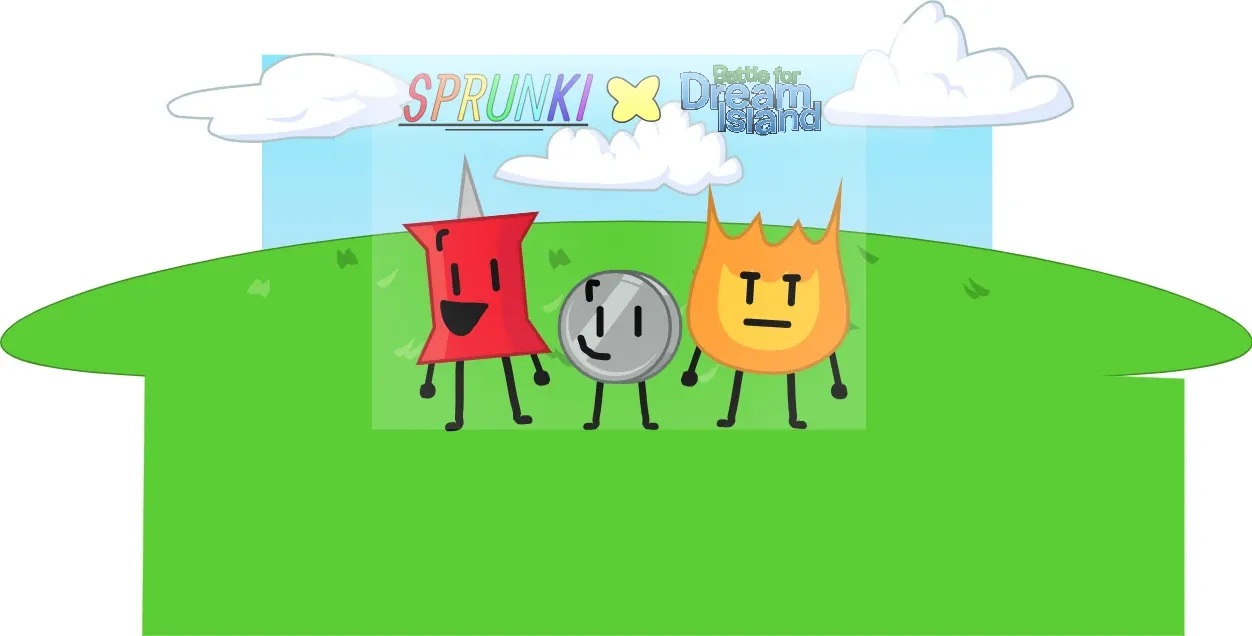 Sprunki X BFDI Game Logo - Crossover Characters