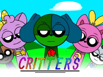 Sprunki x Critters Game Logo - Hybrid Characters