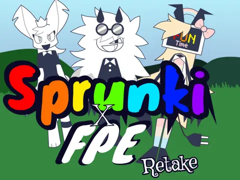Sprunki X FPE Retake Game Logo - Fusion of Sprunki and FPE Characters