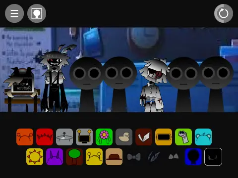 Sprunki X FPE Halloween remix logo featuring crossover character design