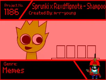 Logo for the quirky crossover game: Sprunki x RAxDFLIPNOTE Shampoo