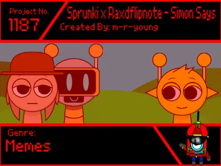 Sprunki Simon Says game cover showing memory challenge interface