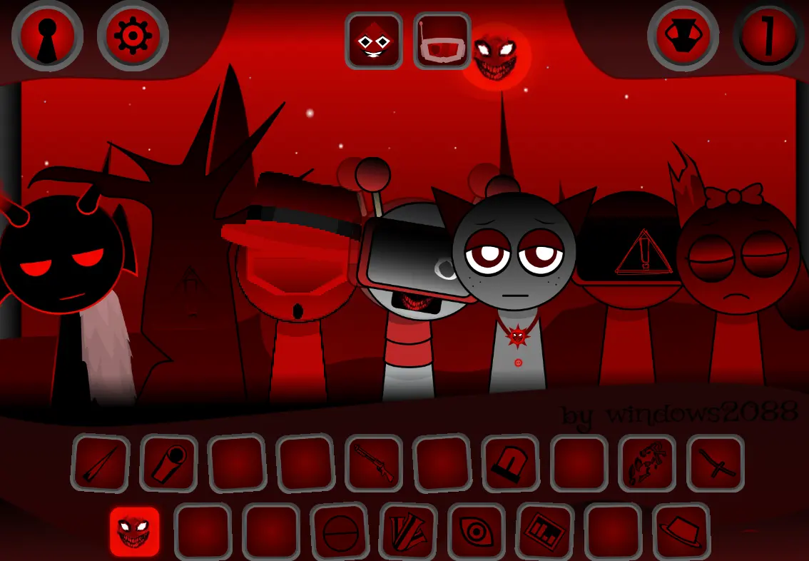 Gameplay Preview of Sprunki X Redsun Sprunki X Redsun Gameplay Screenshot