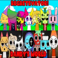 Sprunki X Regretevator Official Game Logo - Horror Crossover Edition