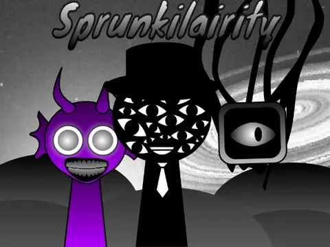 Sprunkilarity But Redone game logo featuring redesigned sprunki characters