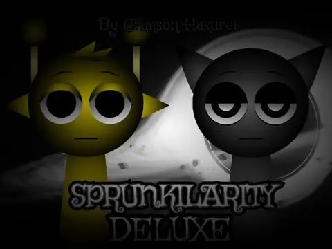 Sprunkilarity Deluxe game logo featuring colorful Sprunki characters