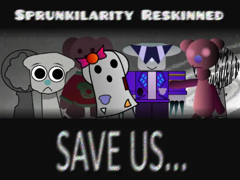 Official logo for Sprunkilarity Reskinned game featuring redesigned Sprunki characters