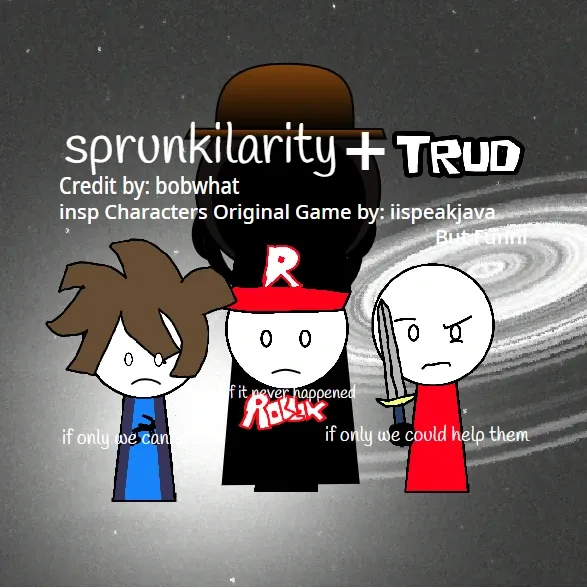 Sprunkilarity Trud Game Logo featuring colorful Sprunki characters