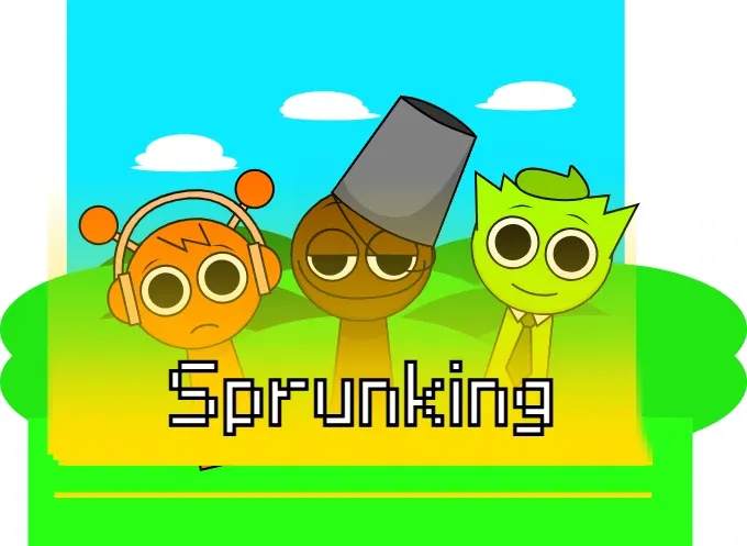 Sprunking Game Logo - Colorful Sprunki Characters in Action
