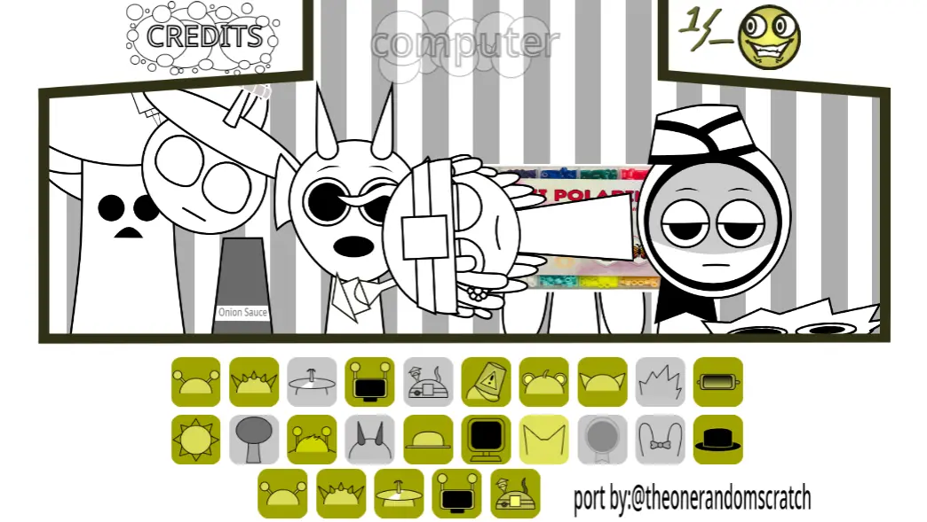 Sprunkion Sauce Gameplay Screenshot - Mixing colorful sauces with Sprunki characters