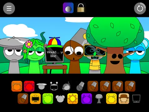 Official cover art for Sprunki Pyramixed Remix V2 game featuring colorful Sprunki characters
