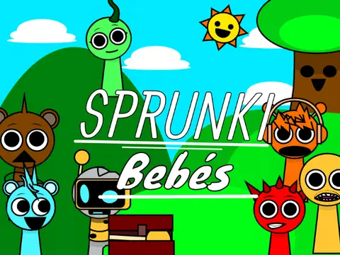 Sprunkis Bebes - Baby Sprunki Character Game Sprunkis Bebes Game Logo featuring cute baby Sprunki characters