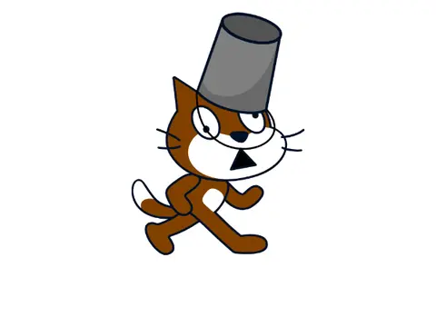 Sprunki character combined with Scratch cat elements in crossover design
