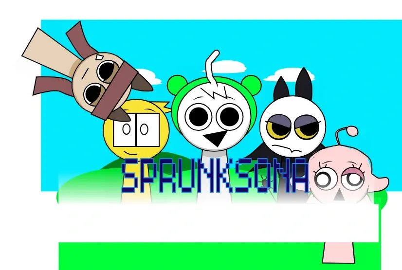 Sprunksona Parody Mod Logo featuring colorful Sprunki characters