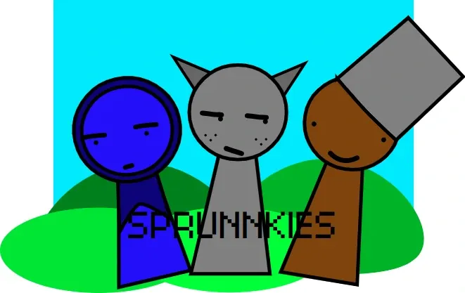 Sprunnkies Game Logo - Colorful Sprunki Characters in Action