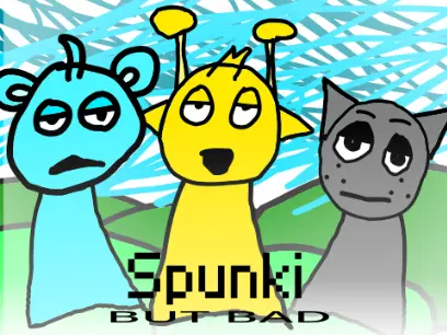Silly Sprunki characters creating comically bad music