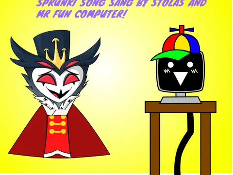 Stolas from Helluva Boss and Mr Fun Computer from Sprunki crossover song collaboration